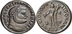 (300-301 d.C.). Constancio I, Cloro. Antioquía. Follis. (Spink 14069) (Co. 89) (RIC. 55a). 11,39 g. EBC-.