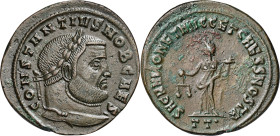 (300-303 d.C.). Constancio I, Cloro. Ticinum. Follis. (Spink 14092) (Co. 264) (RIC. 46a). 8,60 g. EBC/MBC+.