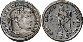(302-303 d.C.). Galerio Maximiano. Tesalónica. Follis. (Spink 14371) (Co. 78) (RIC. 26b). 11,22 g. MBC+/EBC-.