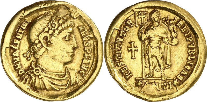 (364 d.C.). Valentiniano I. Antioquía. Sólido. (Spink 19264) (Co. 26) (RIC. 2b)....