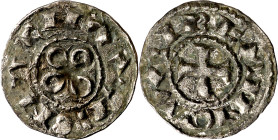 Vescomtat de Narbona. Berenguer (1019-1067). Narbona. Diner. (Cru.V.S. 157) (Cru.Occitània 40) (Cru.C.G. 2022). Rara. 1,12 g. MBC+.