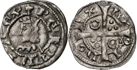 Pere III (1336-1387). Barcelona. Diner. (Cru.V.S. 416.1) (Cru.C.G. 2230). Escasa. 0,95 g. MBC/MBC+.