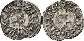 Pere III (1336-1387). Zaragoza. Dinero jaqués. (Cru.V.S. 463) (Cru.C.G. 2276). Atractiva. 0,93 g. MBC+.