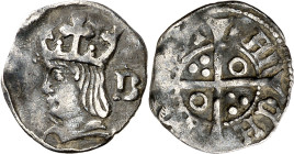 Ferran II (1479-1516). Barcelona. Quart de croat. (Cru.V.S. 1146) (Cru.C.G. 3081a). 0,71 g. MBC-.