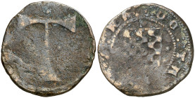 Tarragona. Senyal. (Cru.L. 2148.1) (Cru.C.G. 3865). Acuñación floja en parte. Ex Colección Crusafont 27/10/2011, nº 970. Escasa. 7,22 g. MBC-.