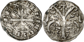 Alfonso IX (1188-1230). Taller indeterminado. Dinero. (AB. 142). Manchitas. 0,89 g. MBC/MBC+.