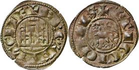 Fernando IV (1295-1312). Toledo. Dinero. (AB. 326, como Pepión). Pátina. Ex Sisó 11/10/1986. 0,89 g. MBC+.