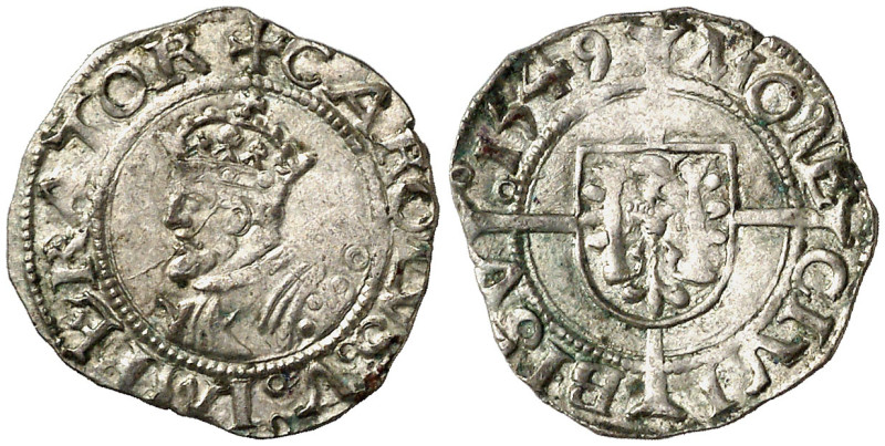 1549. Carlos I. Besançon. 1/2 carlos. (Vti. falta). Atractiva. Escasa así. 0,78 ...