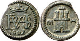 1602. Felipe III. Segovia. 1 maravedí. (AC. 111). Acueducto horizontal. Cospel algo irregular. Escasa. 0,94 g. MBC+.