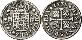 1735. Felipe V. Madrid. JF. 1/2 real. (AC. 184). 1,25 g. MBC-.