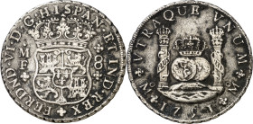 1751. Fernando VI. México. MF. 8 reales. (AC. 475). Columnario. Oxidaciones. 25,04 g. (MBC-).