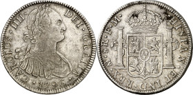 1796. Carlos IV. México. FM. 8 reales. (AC. 959). 26,88 g. MBC-/MBC.