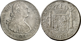 1804. Carlos IV. México. TH. 8 reales. (AC. 980). 26,85 g. MBC-.