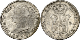 1810. José Napoleón. Madrid. AI. 4 reales. (AC. 14). 5,84 g. MBC-/MBC.