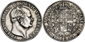 Alemania. Prusia. 1854. Federico Guillermo IV. A (Berlín). 1 taler. (Kr. 465). Golpecitos. AU. 21,86 g. MBC-.