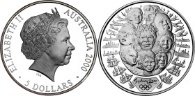 Australia. 2000. Isabel II. 5 dólares. (KM. 380). Juegos Olímpicos - Sidney '00. Diversidad racial. En estuche oficial. AG. 31,91 g. Proof.