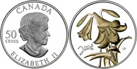Canadá. 2004. Isabel II. 50 centavos. (KM. 509). Lirio de Pascua. En estuche oficial con certificado. Ex Áureo & Calicó 31/01/2013, nº 4003. AG. 9,28 ...