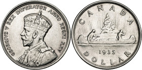 Canadá. 1935. Jorge V. 1 dólar. (KM. 30). 25 años de reinado. AG. 23,25 g. MBC.