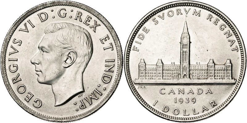 Canadá. 1939. Jorge VI. 1 dólar. (KM. 38). Visita real. Golpecito en reverso. AG...