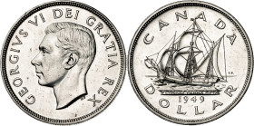 Canadá. 1949. Jorge VI. 1 dólar. (KM. 47). Terranova. AG. 23,34 g. EBC-.