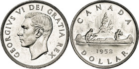 Canadá. 1952. Jorge VI. 1 dólar. (KM. 46). Sin líneas en el agua. AG. 23,29 g. EBC.