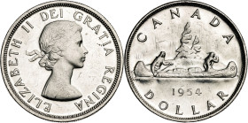 Canadá. 1954. Isabel II. 1 dólar. (KM. 54). AG. 23,11 g. EBC+.
