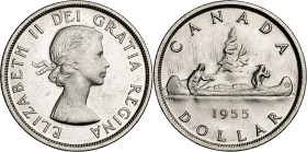 Canadá. 1955. Isabel II. 1 dólar. (KM. 54). AG. 23,38 g. EBC.