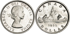 Canadá. 1955. Isabel II. 1 dólar. (KM. 54). AG. 23,14 g. EBC.