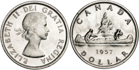 Canadá. 1957. Isabel II. 1 dólar. (KM. 54). Rayitas. AG. 23,34 g. EBC.