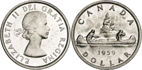 Canadá. 1959. Isabel II. 1 dólar. (KM. 54). Rayitas. AG. 23,35 g. EBC.