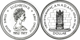 Canadá. 1977. Isabel II. 1 dólar. (KM. 118). Jubileo de plata. AG. 23,42 g. S/C-.