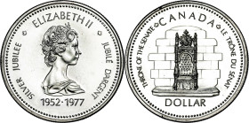 Canadá. 1977. Isabel II. 1 dólar. (KM. 118). Jubileo de plata. Golpecito en el canto. AG. 23,25 g. S/C-.