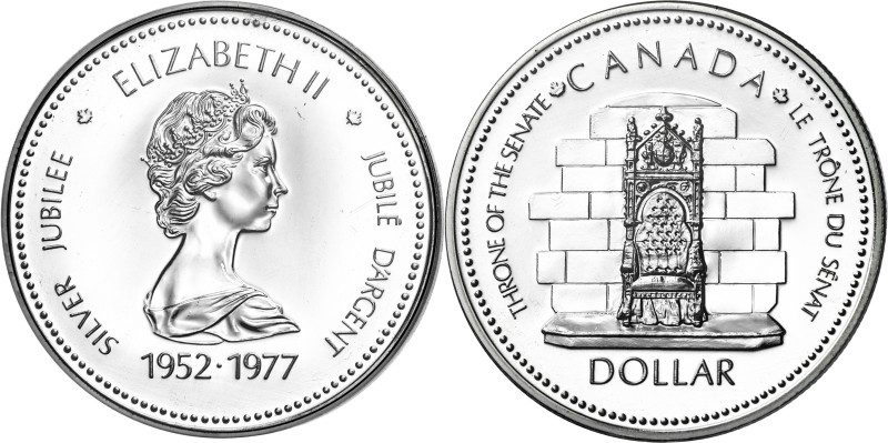 Canadá. 1977. Isabel II. 1 dólar. (KM. 118). Jubileo de plata. En estuche oficia...