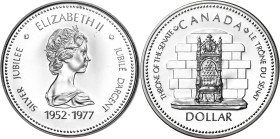 Canadá. 1977. Isabel II. 1 dólar. (KM. 118). Jubileo de plata. En estuche oficial. Ex Áureo & Calicó 31/01/2013, nº 4008. AG. S/C.