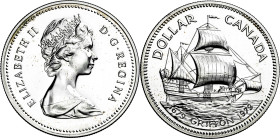 Canadá. 1979. Isabel II. 1 dólar. (KM. 124). Tercer centenario de la botadura del velero Griffon. AG. 23,07 g. S/C-.