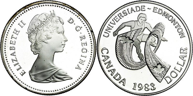 Canadá. 1983. Isabel II. 1 dólar. (KM. 138). Juegos Universitarios de Edmonton. ...