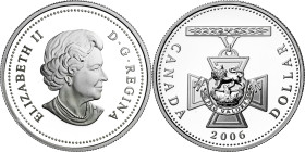 Canadá. 2006. Isabel II. 1 dólar. (KM. 583). Cruz de Victoria. En expositor oficial con certificado. Ex Áureo & Calicó 31/01/2013, nº 4018. 24,95 g. P...