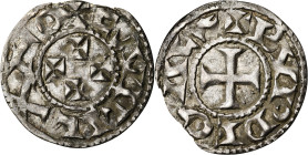 Francia. Ducado de Aquitania. Guillermo IX y X (1086-1137). Dinero. (Duplessy I, 1020) (P. d'A. 2720, atribuida a Bernardo Guillermo). Cospel ligerame...