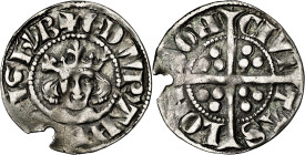 Gran Bretaña. (1279-1307). Eduardo I. Londres. 1 penique. (Spink 1383). Pequeña rotura de cospel por perforación. 1,36 g. (MBC).