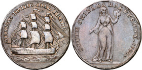 Gran Bretaña. 1794. Durham. Token de 1/2 penique. (D&H. 4). Golpecito. Buen ejemplar. Escasa así. CU. 10,23 g. MBC+.