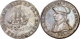Gran Bretaña. 1795. Emsworth (Hampshire). Token de 1/2 penique. (D&H. 30). Earl Howe. Escasa así. CU. 9,29 g. EBC.