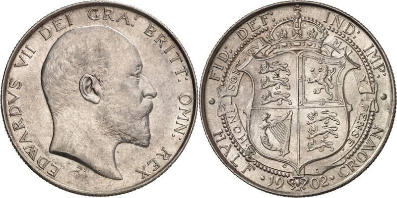 Gran Bretaña. 1902. Eduardo VII. 1/2 corona. (KM. 802). Brillo original. AG. 14,...