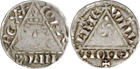 Irlanda. Juan I, rey de Inglaterra (1199-1214). Limerick. Willem, maestro de ceca. 1 penique. (Spink 6229). AG. 1,39 g. MBC.