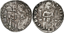 Italia. Venecia. Antonio Veniero (1382-1400). 1 grosso. (Biaggi 2854). AG. 1,77 g. MBC.