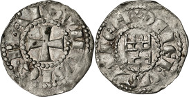 Reino Cruzado de Jerusalén. Balduino III (1143-1163). Dinero. (MPS. 7). AG. 0,82 g. MBC+.