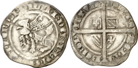 Países Bajos. Flandes. Felipe II de Borgoña (1384-1404). 1 gros "botdrager". (De Mey 268). Ex Áureo 26/09/2007, nº 603. Vellón. 2,32 g. BC+.