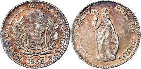Perú. 1856. MB. 1 real. (KM. 145.4). AG. 3 g. MBC.