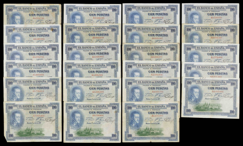 1925. 100 pesetas. (Ed. B107) (Ed. 323a). 1 de julio, Felipe II. 23 billetes, se...