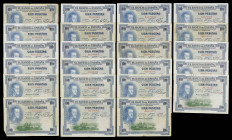 1925. 100 pesetas. (Ed. B107) (Ed. 323a). 1 de julio, Felipe II. 23 billetes, serie A. BC/BC+.
