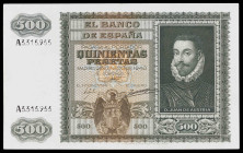 1940. 500 pesetas. (Ed. D40) (Ed. 439). 9 de enero, Juan de Austria. Raro. MBC.